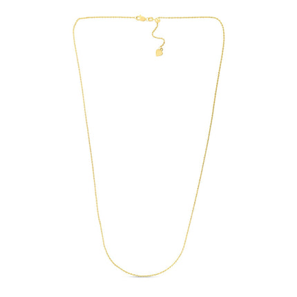 14k Yellow Gold Adjustable Rope Chain 1.0mm