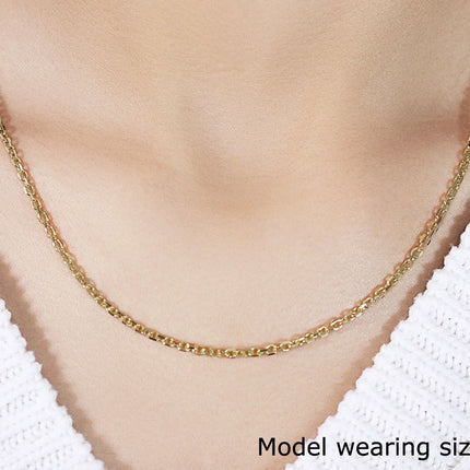 2.6mm 14k Yellow Gold Diamond Cut Cable Link Chain
