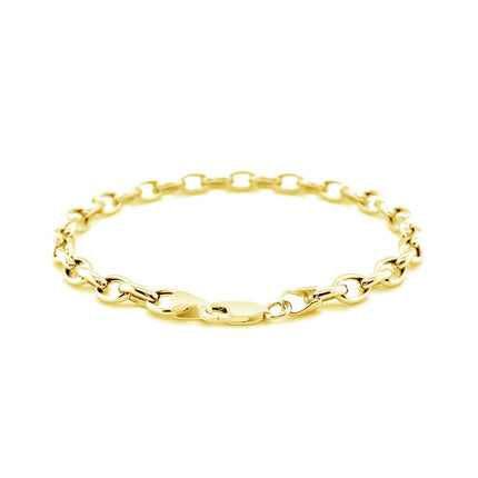 4.6mm 14k Yellow Gold Oval Rolo Bracelet