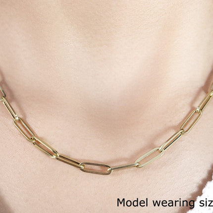 14K Yellow Gold Bold Paperclip Chain (4.2 mm)
