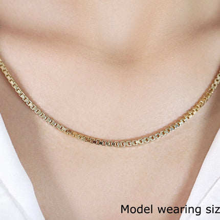 2.5mm 14k Yellow Gold Semi Solid Box Chain