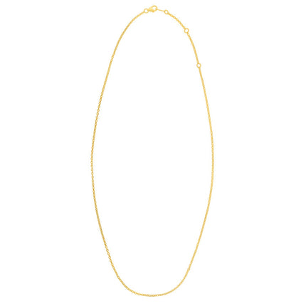 Double Extendable Cable Chain in 14k Yellow Gold (1.40 mm)