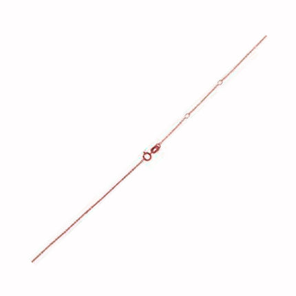 14K Rose Gold Cable Chain Necklace  Adjustable – 0.97mm Thin Dainty Chain, Minimalist Jewelry Gift for Women