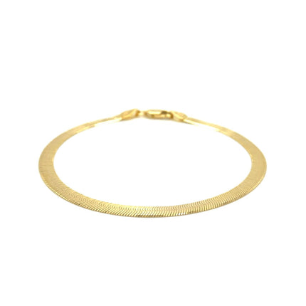 4.0mm 14k Yellow Gold Super Flex Herringbone Bracelet