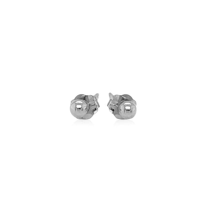 14k White Gold Spherical Stud Earrings (3.0 mm)