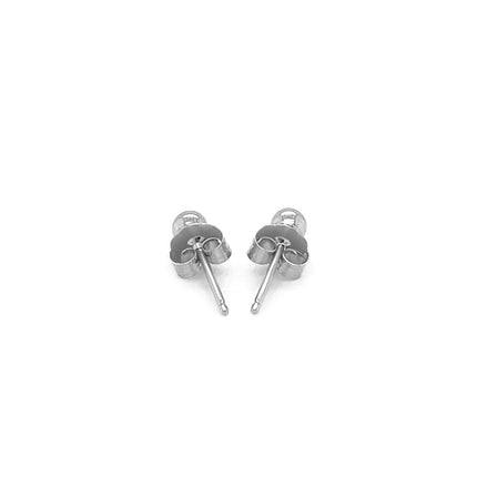 14k White Gold Spherical Stud Earrings (3.0 mm)