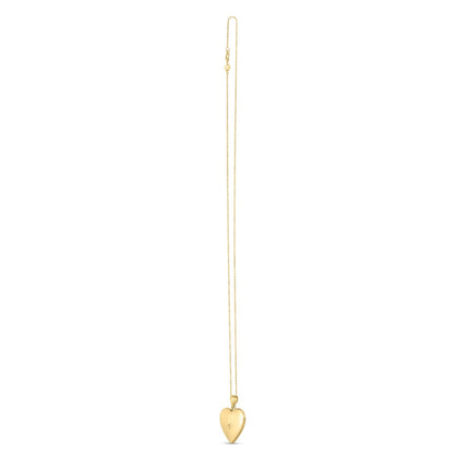 14k Yellow Gold Diamond Heart Locket Necklace