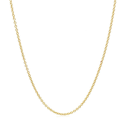14k Yellow Gold Round Cable Link Chain 1.3mm