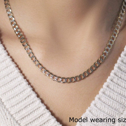 5.7mm 14k Two Tone Gold Pave Curb Chain