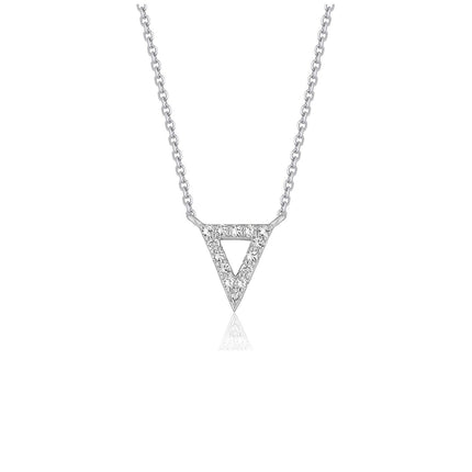 Diamond Inverted Triangle Pendant in 14k White Gold