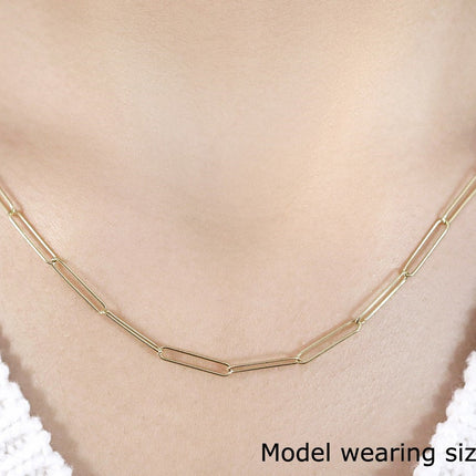 14k Yellow Gold Wire Paperclip Chain (2.7mm)