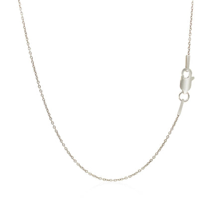 14k White Gold Round Cable Link Chain 1.1mm