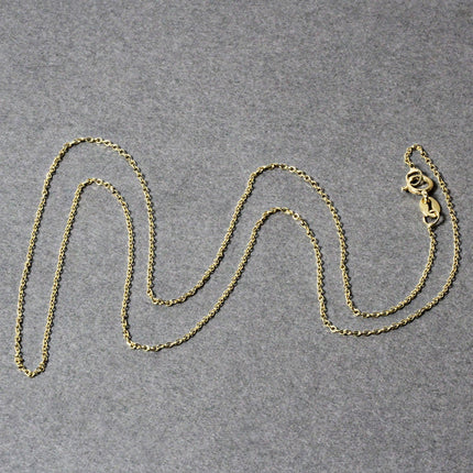 14k Yellow Gold Diamond Cut Cable Link Chain 0.8mm