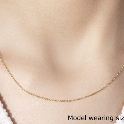 14k Yellow Gold Round Cable Link Chain 1.1mm
