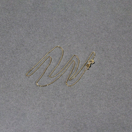14k Yellow Gold Diamond Cut Cable Link Chain 0.7mm