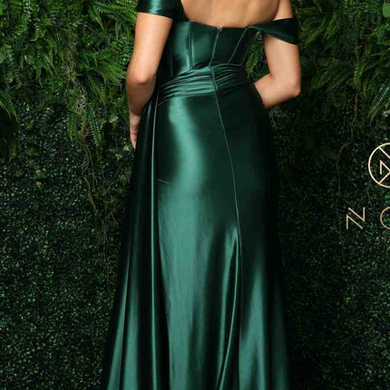 Nox Anabel E1043 Bustier Corset Satin Dress Detachable Off Shoulder Straps