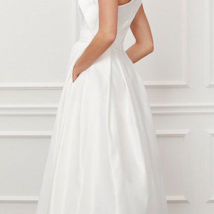 Nox Anabel E469 Elegant One Shoulder Long Satin A-Line Dress