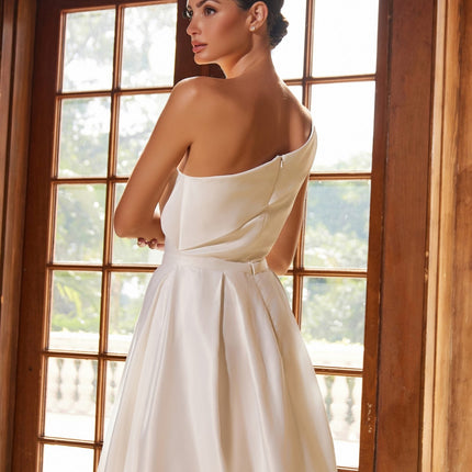 Nox Anabel E469 Elegant One Shoulder Long Satin A-Line Dress