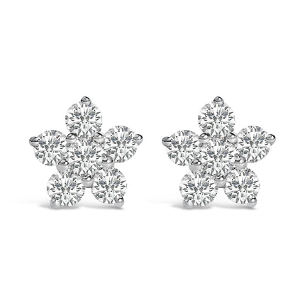 10K White Gold 1/2 Cttw Lab Grown Diamond Star Stud Earrings