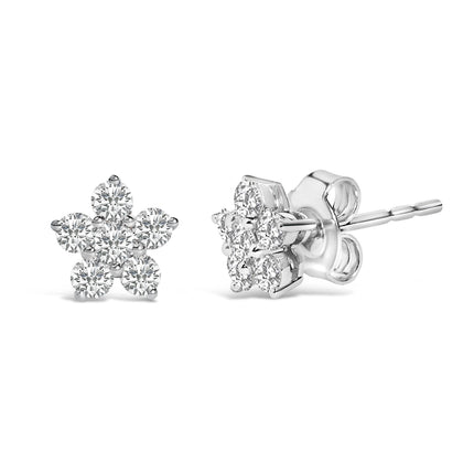 10K White Gold 1/2 Cttw Lab Grown Diamond Star Stud Earrings