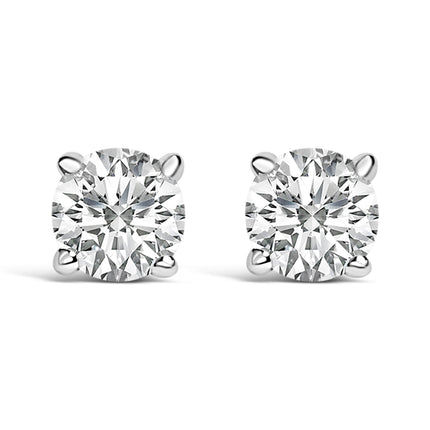 14K White Gold 1/2 Cttw Lab Grown Diamond Solitaire Stud Earrings