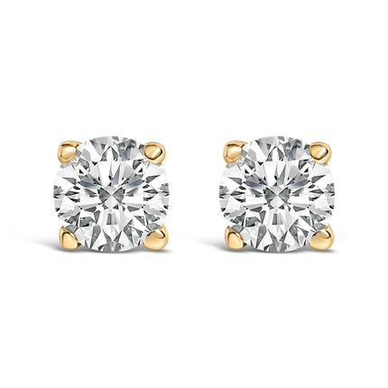 14K White Gold 1/2 Cttw Lab Grown Diamond Solitaire Stud Earrings