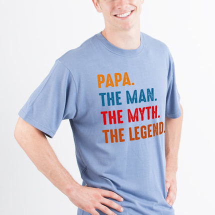 Papa, the Man, the Myth, the Legend Men's Bamboo Viscose/Organic Cotton Short Sleeve Graphic T-Shirt