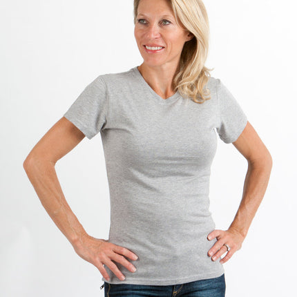 Spun Bamboo Women's Bamboo/Cotton Short Sleeve Crew Neck T-Shirt - Heather Grey