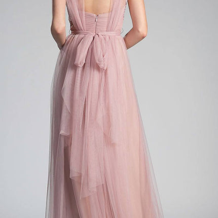 CLEARANCE - Tulle Infinity Style Long Blush Bridesmaid Dress (Size 14)