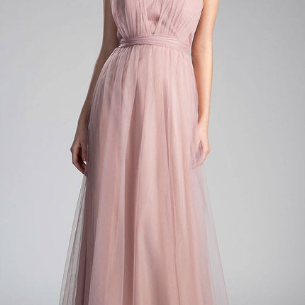 CLEARANCE - Tulle Infinity Style Long Blush Bridesmaid Dress (Size 14)