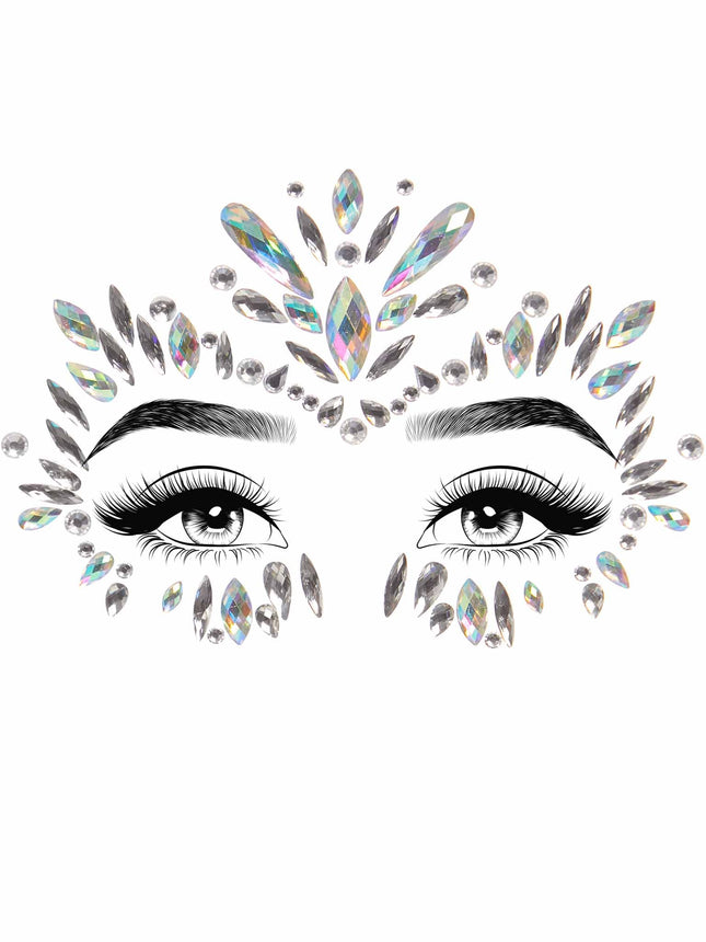 Iris Face Jewels Sticker - Clear - O/S