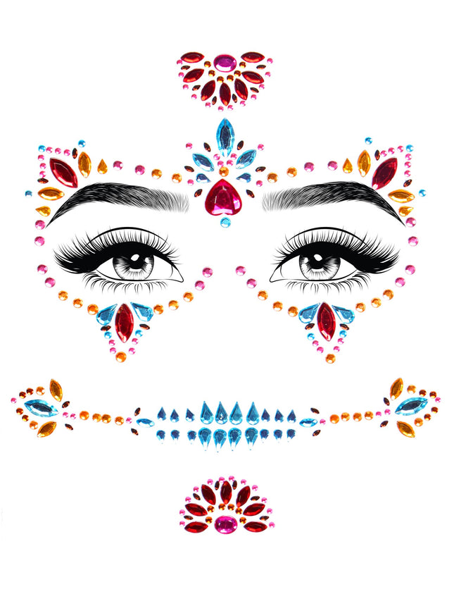 DOTD Face Jewels Sticker - Multicolor - O/S