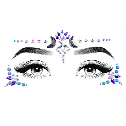 Mystic Face Jewels Sticker - Multicolor - O/S