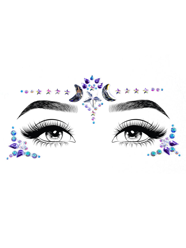 Mystic Face Jewels Sticker - Multicolor - O/S