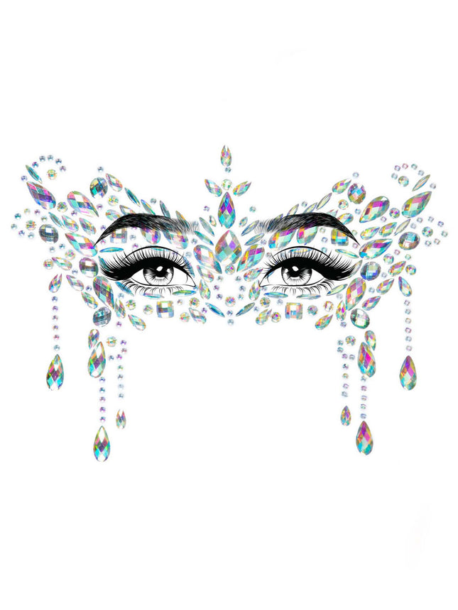 Masquerade Face Jewels Sticker - Clear - O/S