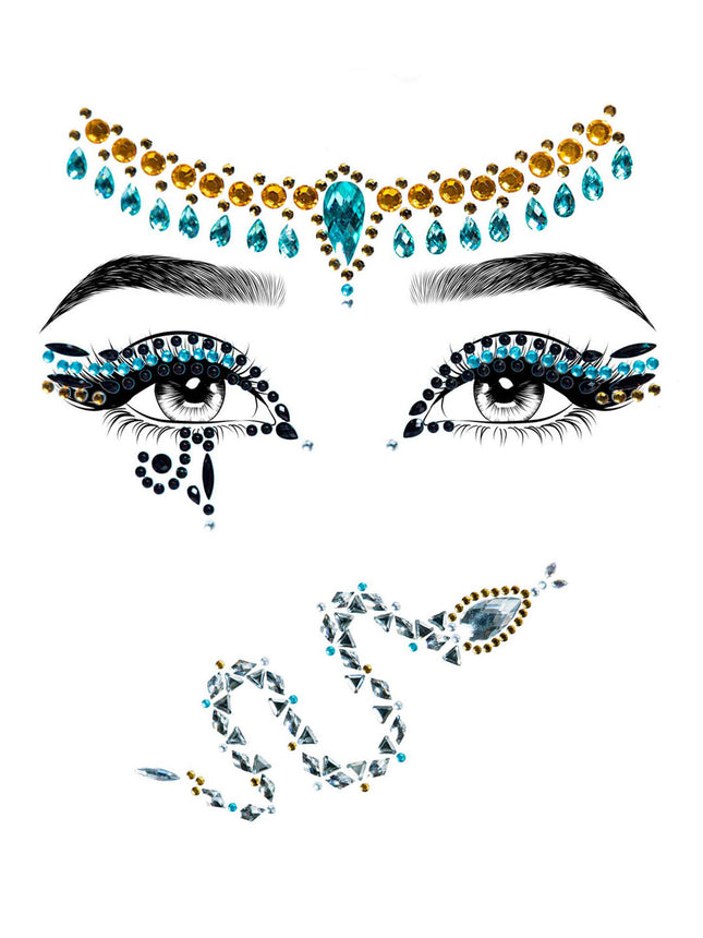 Cleopatra Face Jewels Sticker - Multicolor - O/S