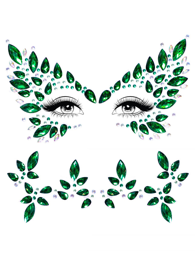 Poison Face Jewels Sticker - Green - O/S