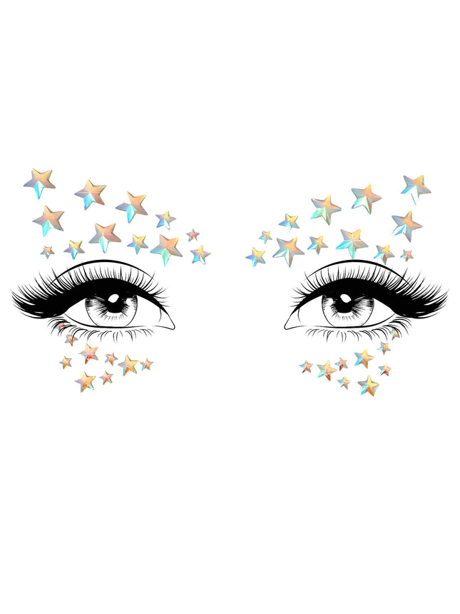 Celeste Glow-in-the-Dark Face Jewels Sticker - Clear - O/S