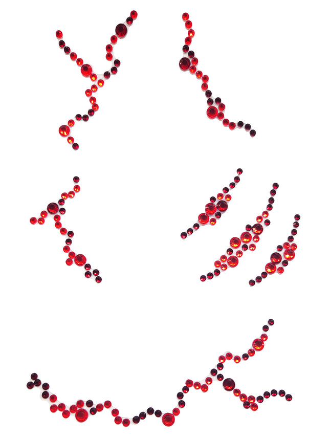 Bloody Face Jewels Sticker - Red - O/S