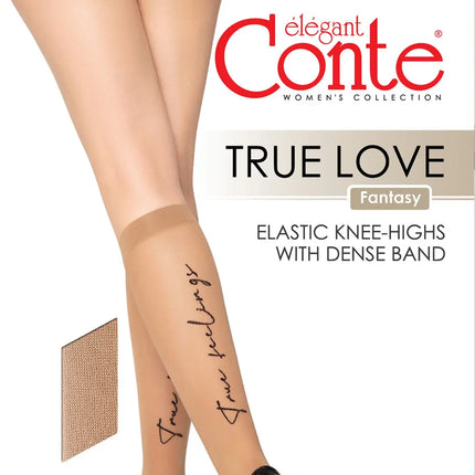 Fantasy Knee Highs Conte True Love - Elastic Band and Printed Design