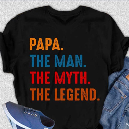 Papa, the Man, the Myth, the Legend Men's Bamboo Viscose/Organic Cotton Short Sleeve Graphic T-Shirt