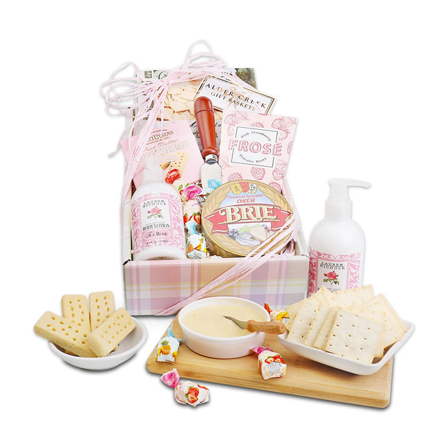 Alder Creek Bouquet of Roses Gift Tray with Frosé, Snacks & Spa Lotion