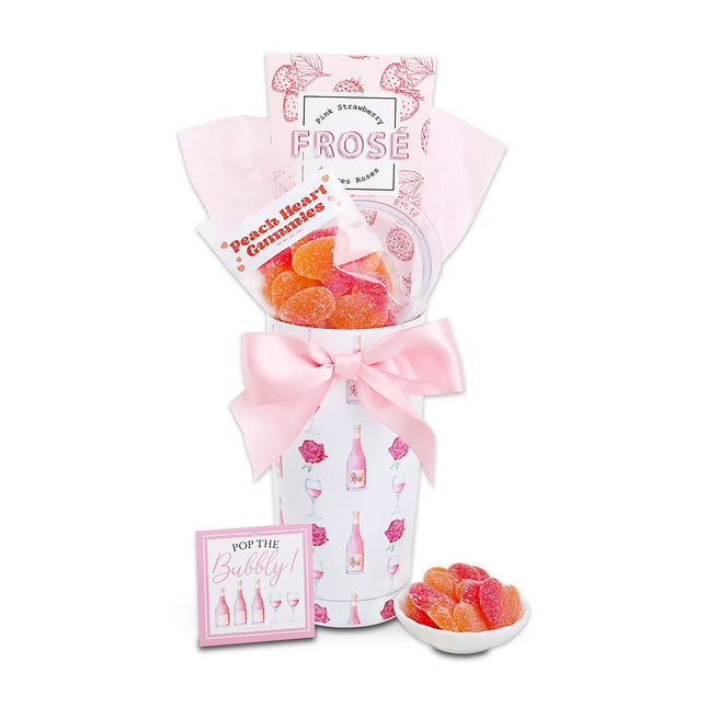 Alder Creek “Pop the Bubbly” Gift Tumbler – Strawberry Frosé Treat Set with Rosé Stainless Steel Cup
