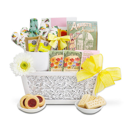 Planted with Love Gift Basket – Gardening Gift Set with Seeds, Cookies & Tea
