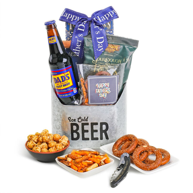 Father's Day Sippin' Summer Snack Gift Basket | Root Beer & Snack Caddy