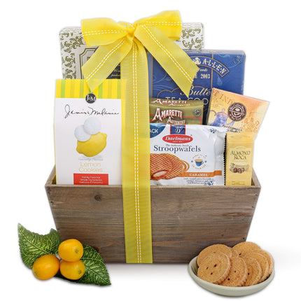 Alder Creek Lemon Breeze Gift Tote with Tea, Cookies & Gourmet Treats