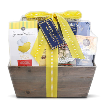 Alder Creek Lemon Breeze Gift Tote with Tea, Cookies & Gourmet Treats
