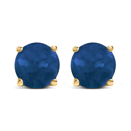 14K White Gold 5X5MM Round Purple Amethyst Solitaire Stud Earrings