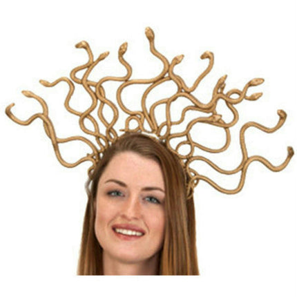 Gold Medusa Snake Headpiece Headband Costume Accessory