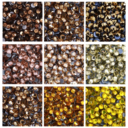 SS3-SS30 Yellow Series Hot-Fix Glass Flat Back Rhinestones